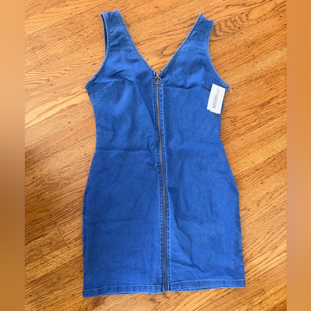 Blue Denim Zip-Up Dress